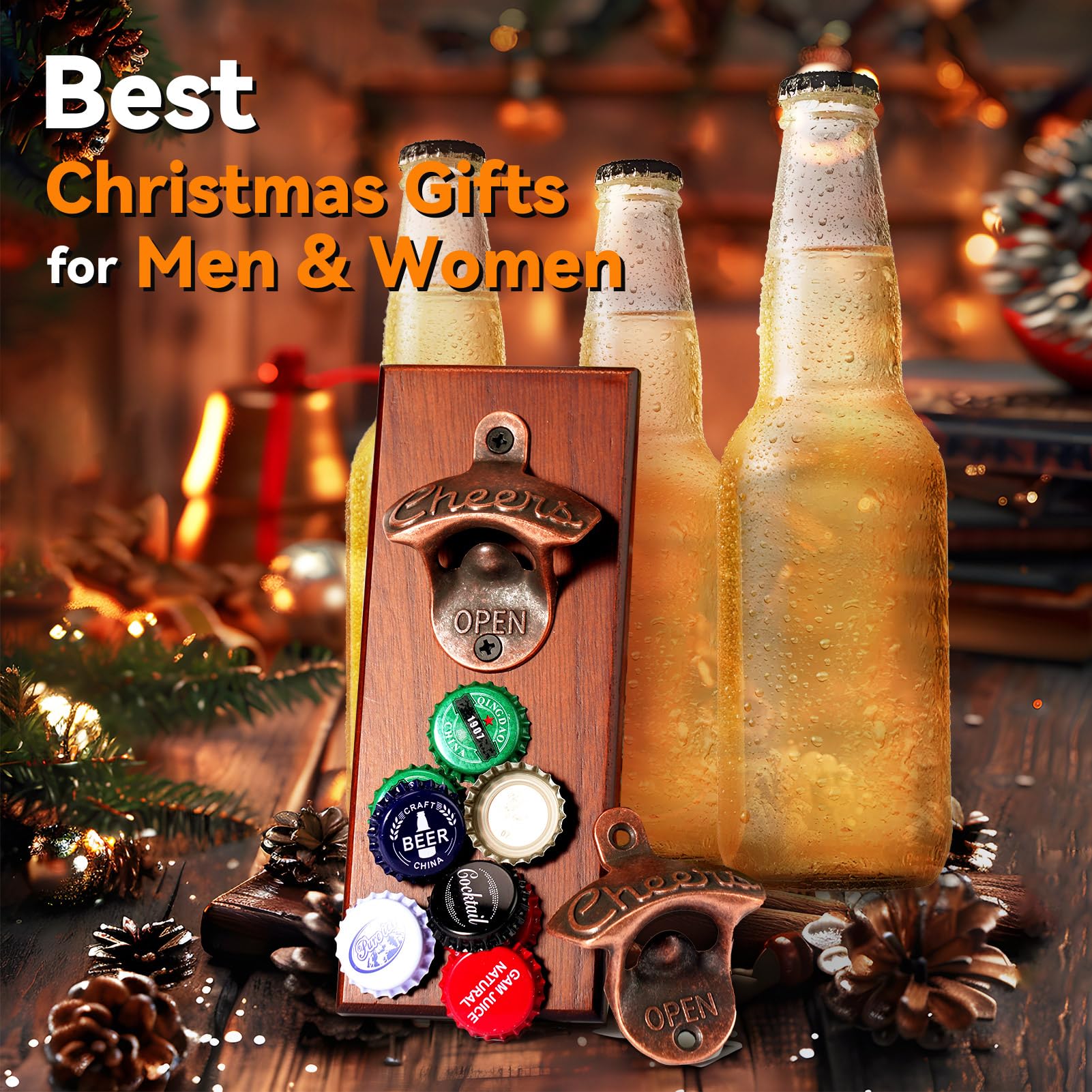 Amazon.co.jp: 男性用 お父さんへのギフト 強力磁気ビール栓抜き 壁